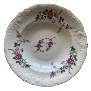 Royal Kent Poland Soup Bowls Bavarian Rose Pink Floral Roses 8 1/8" Set of 6